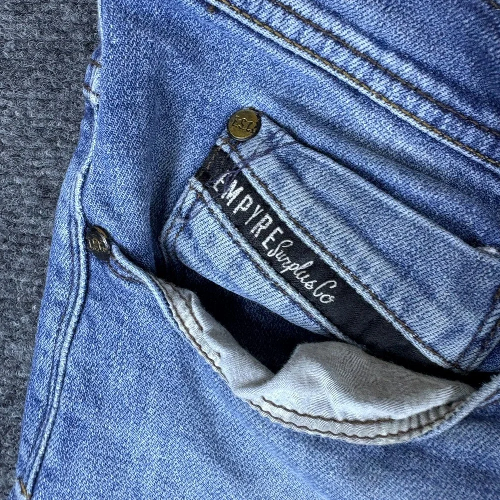 Empyre Surplus Co. Skeletor Jeans Mens 34 Blue Denim Stretch Mid Rise Skinny Leg